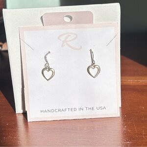 Ronaldo Jewelry Silver Heart Drop Earrings